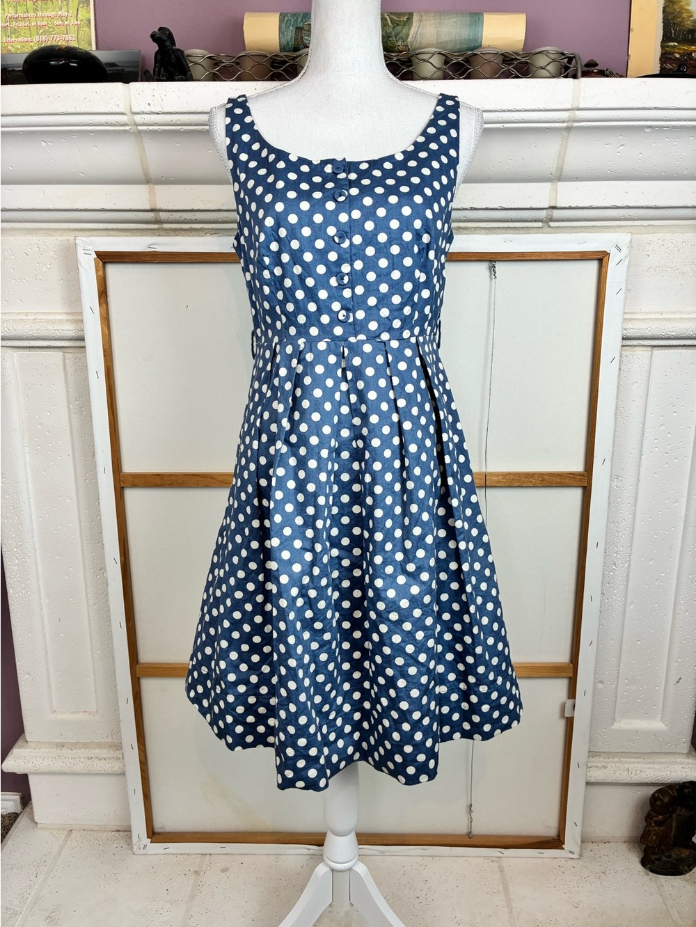 American Rag Polka Dot Fit-and-Flare Dress Lined NWOT